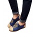 Women Navy Embroideried Splicing Flat Shoes Cotton Linen Fabric