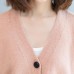 Oversized fall pink knit sweat tops plus size clothing v neck knit blouse