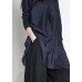 Oversized blue Sweater Wardrobes plus size asymmetric daily o neck sweater dress