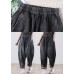 Bohemian Denim Blue Elastic Waist Pockets Cotton Harem Pants Fall