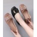 Black Loafer Shoes Genuine Leather Women Splicing Loafer Shoes