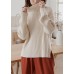 For Work high neck white sweaters plus size winter knitted top