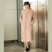 Fine pink Woolen Coats Women oversized long sleeve medium length jackets embroidery coats